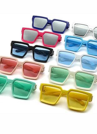 SHAUNA Retro Square Sunglasses 😎 UV400 Candy Colors & Silver Mirror SHAUNA Official Store