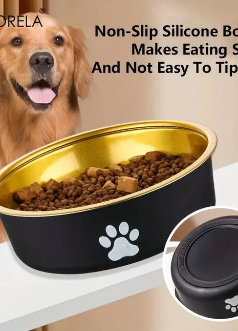 Anti-Slip Dog Bowls Small Medium And Large Dog Feeding Bowls And Water Fountains Stainless Steel Pet Feeders Pet Dog Accessories Dropshipman
