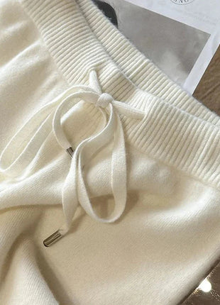 Bxoxo Autumn Casual Wide Leg Pants for Women High Waist Drawstring Soft Warm All Match Pants Korean Solid Simple Straight Trousers New Suli Store