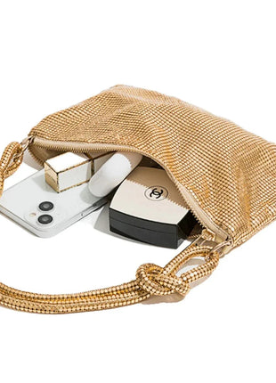 Handle Soft Sequins Evening Clutch Bag For Women Shiny Dinner Party Wedding Purses Handbag Designer Female Underarm Shoulder Bag Luxury Evening Bag Store