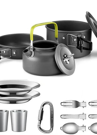 Camping Cooking Set - Outdoor Cookware & Picnic Tableware | Non-Stick Pots & Teapot Stone's Store