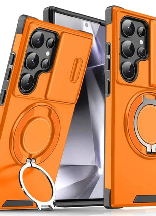 Case For Samsung Galaxy S25 S24 S23 S22 S21 Ultra Plus S24FE S23FE Slide Camera Protect Magnetic holder Armor Shockproof Cover XinYUyue Cases Store