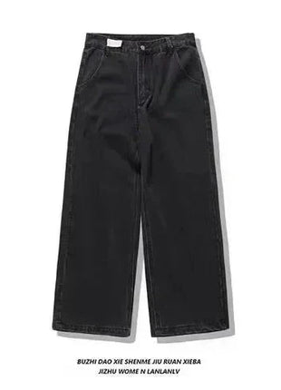 American Hip Hop Retro Gothic Print Jeans Women Y2K New Street Selling Fashion Loose Straight Wide Leg Pants Unisex Joker Jeans XiangMin Clothes Store