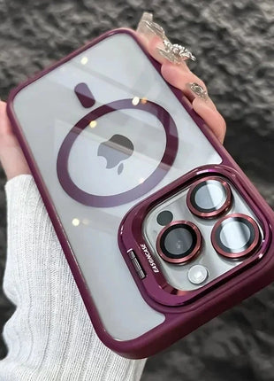 Luxury Magnetic Shockproof Phone Case For iPhone 16 17 15 14 13 12 11 Pro Max Funda For Magsafe Stand Glass Lens Protector Cover TAOYUNXI 3C Products Store