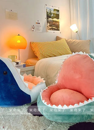 Shark Shaped Lazy Cushion on The Ground,Tatami Futon Bedroom Balcony Bay Window Floor Soft Cushion,Children's Reading Area Chair