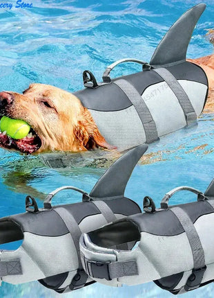 Life Jacket Dog Shark Dog Swimsuit Enhanced Buoyancy Small Dogs Swimming Clothes Safety Vest with Handle for Dogs Surfing Dropshipman
