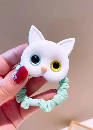 2023 New Women Cute Cat Rubber Bands Elastic Hair Bands Korean Headwear Children For Girls Lovely Hair Accessories Ornaments SYTZ Hair Accessories Store