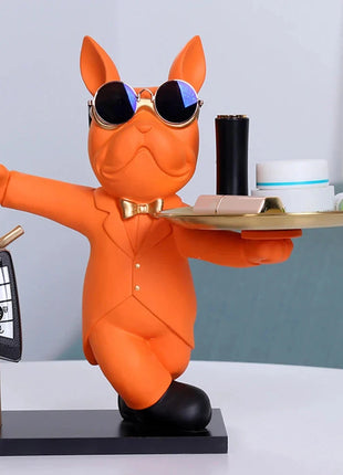 Sculpture Tray with Bulldog Key Holder Dazzling Bag Store