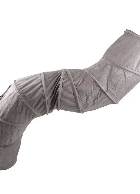 Cat Tunnel for Indoor Cats Collapsible Cat Toys Play Tube 3 Ways S Shape Cat Tunnel Grey Suede Pet Crinkle Tunnels for Cat Dropshipman