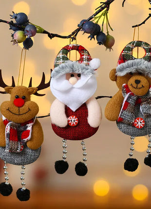 4pcs Christmas Tree Decorations Hanging Christmas Ornaments Set Snowman Decorations Hanging Pendants