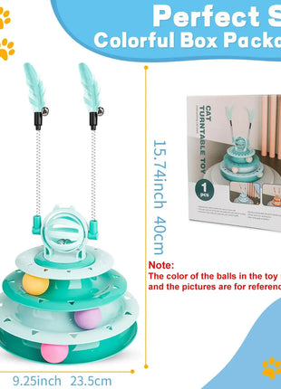 1pcs Indoor Cat Toys, Kitten Interactive Boredom Toys, Puzzle Toys With Ball Turntable Toys, Pet Sound Toys Dropshipman