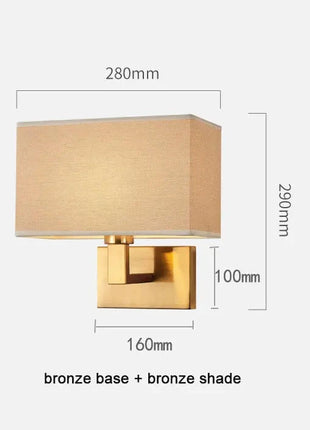 Minimalist Wall Sconces with Rectangle Fabric Shade - USB Wall Lights Guwai Lighting Store
