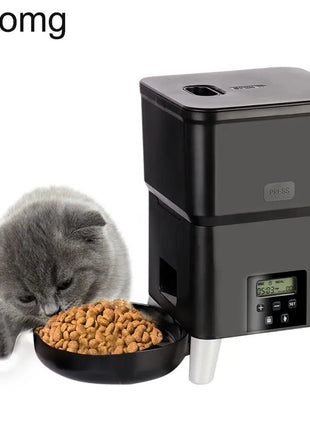 Automatic Pet Feeder For Cats Button Smart Slow Dog Feeder With Large Capacity Timing Cat Dry Food Dispenser Feeding Bowl Dropshipman