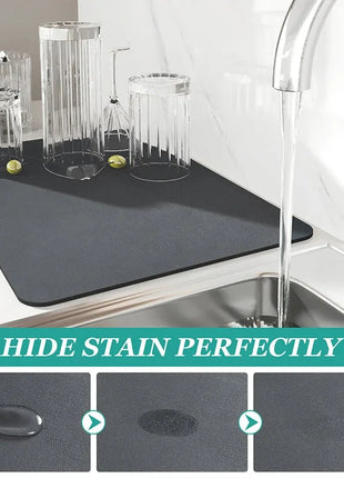 Super Absorbent Large Kitchen Absorbent Mat Antiskid Draining Coffee Dish Drying Mat Quick Dry Bathroom Drain Pad Tableware Mat E-Goods Store