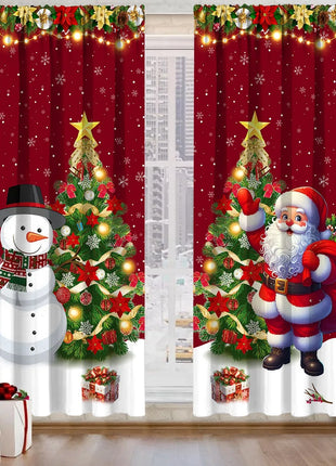 2pcs Christmas Curtain Merry Christmas Decoration for Home 2025 Xmas Curtain Window Ornaments Navidad Natal New Year Gift 2026