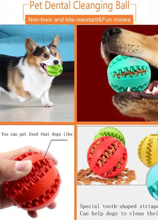 Dog Toy Ball Interactive Rubber Balls Puppy Chewing Toys Pet Tooth Cleaning Ball Cats Pets Food Treat Feeder Silicone Balls Toy Dropshipman