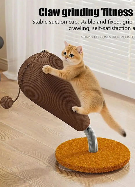 Kitten Scratching Post Vertical Scratcher Furniture Protector Interactive Toys with Suspending Ball for Play Area Indoor Dropshipman