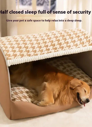 Autumn and Winter Dog Thousand Birds Grid Drawer Dog Kennel Dropshipman