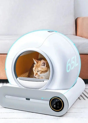 65L Automatic Smart Cat Litter Box Self Cleaning Fully Enclosed Large Cat Toilet Litter Tray Dropshipman