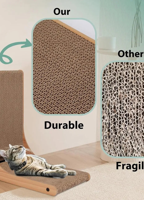 Cat Scratcher, 46cm 68cm L Shape Cat Scratch Pad Wall Mounted, Cat Scratching Cardboard with Ball Toy for Indoor Cats, Large Size Dropshipman