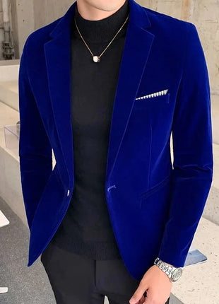 Spring Velvet Men's Wedding Blazer - Fashion Casual Suit Shop1102840275 Store