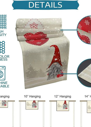 Christmas Gnome Snowflake Love Heart Linen Table Runners Dresser Scarves Decor Reusable Kitchen Dining Table Runner Party Decor Shop1102908646 Store