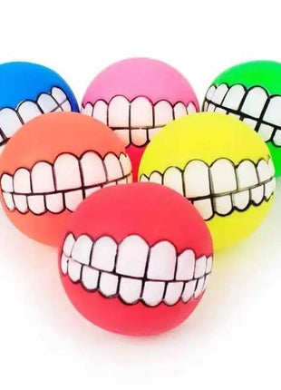 1pc Rubber Dog Toys Squeaky Cleaning Tooth Dog Chew Toy Small Puppy Toys Ball Bite Resistant Pet Supplies Petshop Diameter 7cm Dropshipman