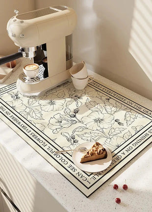 Super Absorbent Large Kitchen Absorbent Mat Antiskid Draining Coffee Dish Drying Mat Quick Dry Bathroom Drain Pad Tableware Mat E-Goods Store