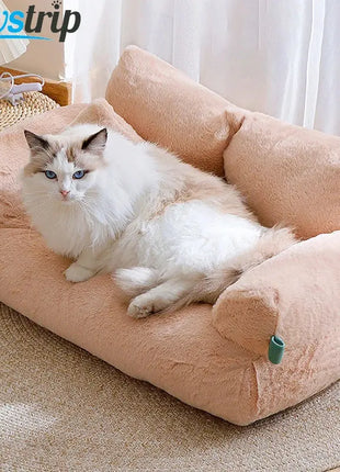 Luxury Cat Bed Sofa Winter Warm Cat Nest Pet Bed for Small Medium Dogs Cats Comfortable Plush Puppy Bed Pet Supplies Dropshipman