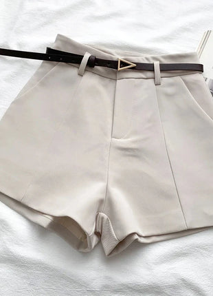 Belted High Waisted Shorts Stone's Store