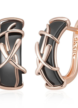 Black Gold Earrings kinel Official Store