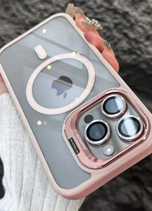 Luxury Magnetic Shockproof Phone Case For iPhone 16 17 15 14 13 12 11 Pro Max Funda For Magsafe Stand Glass Lens Protector Cover TAOYUNXI 3C Products Store