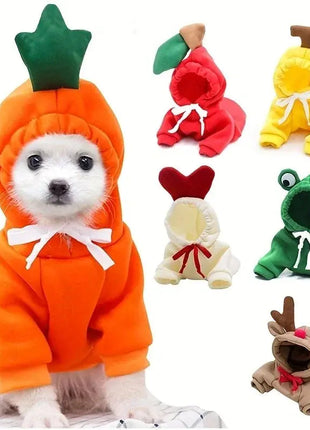 Cute Fruit Dog Clothes for Small Dogs hoodies Warm Fleece Pet Clothing Puppy Cat Costume Coat for French Chihuahua Jacket Suit Dropshipman