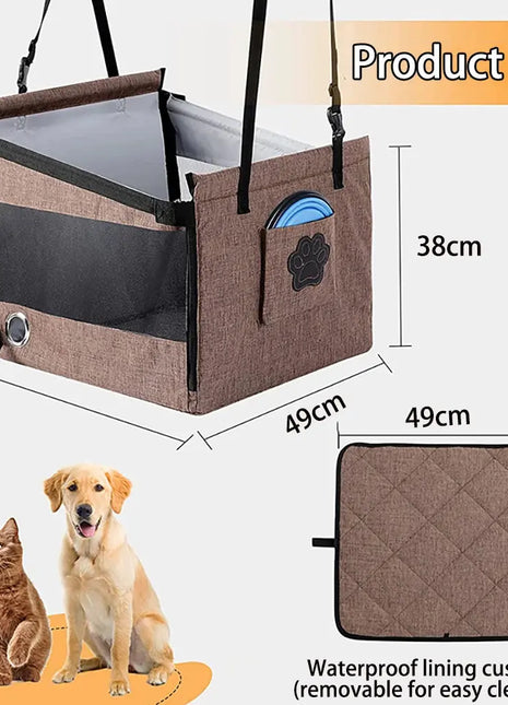 Detachable and Washable Car Pet Seat Cushion with Hanging Bag Dog Travel Pet Car Seat Cover Comfortable Travelling Experience Dropshipman
