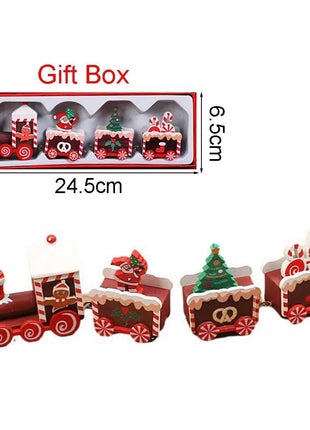Christmas Wood Train Decoration,Christmas Ornaments With Moving Train,Home Noel,Happy New Year 2025 Gifts Party Wonders Store