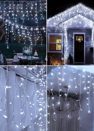 NEW 162/96LED Solar Icicle Outdoor Christmas Lights 8 Modes Waterproof Fairy Lights for Home Party Halloween Holiday Decoration OSIDEN Lighting Store