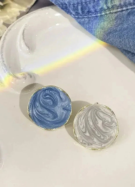 Vintage Resin Blue Earrings Rainbow Girl Jewelry Store