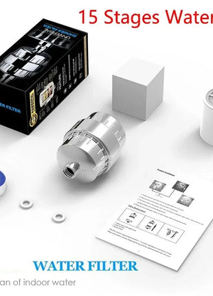 فلتر مياه الدش لإزالة الكلور الفلوريد المعادن الثقيلة المفلترة تليين المياه الصلبة لرأس الدش Shop1103317373 Store