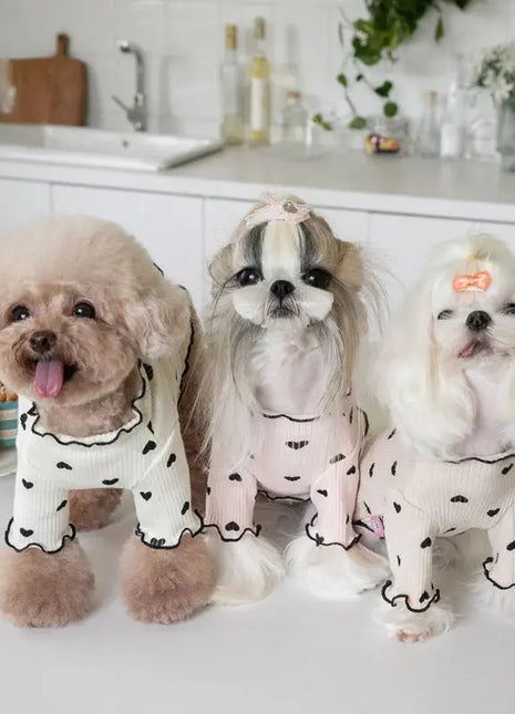Autumn and Winter New Year Christmas Pet Undercoat Clothes Embroidered Bear Waffle Home Vest Dog Cat Yorkshire Schnauzer Maltese Dropshipman