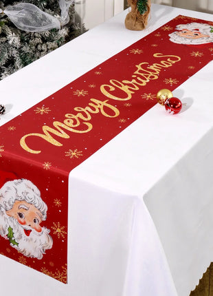 Santa Claus Christmas Table Runner Christmas Decorations For Home 2025 Xmas Table Flag Navidad Noel Gifts New Year Tablecloth