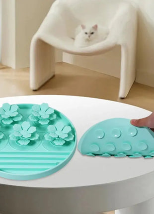 Silicone Pet Slow Feeder Mat Round Dog Licking Mat with Suction CupsAnti-choking Pet Snuffle Mats Puppy Feeding Dishes Pet Suppl Dropshipman