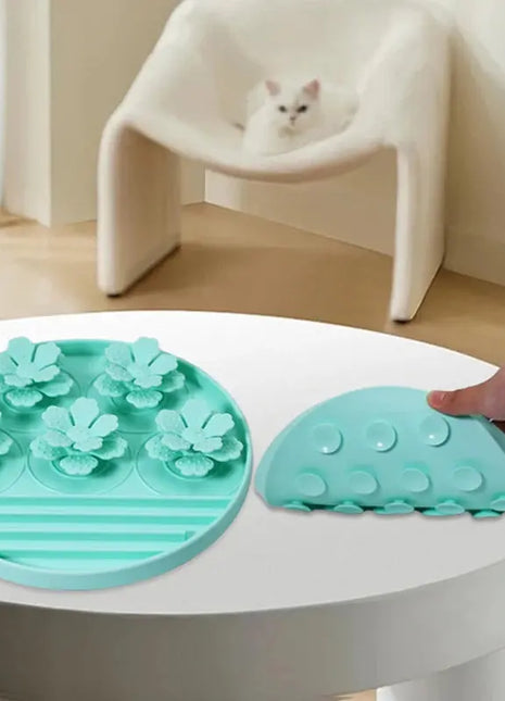 Silicone Pet Slow Feeder Mat Round Dog Licking Mat with Suction CupsAnti-choking Pet Snuffle Mats Puppy Feeding Dishes Pet Suppl Dropshipman