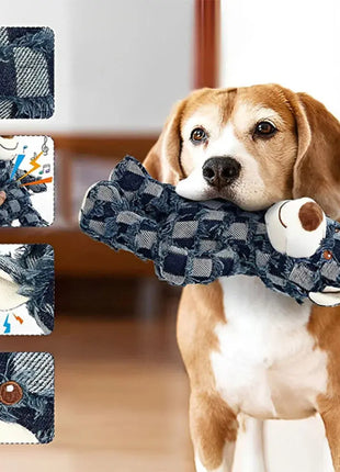 Cute Stuffed Bear Dog Toy chewing toy Indestructible Bite Resistant for Pet Puppy Squeaker Squeaky Molar Training Dogs Toys Dropshipman