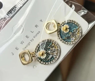 Vintage Resin Blue Earrings Rainbow Girl Jewelry Store