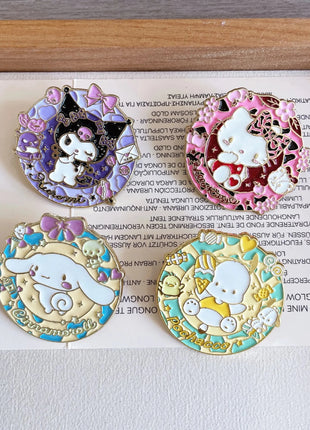 Enchanted and Colorful Badges Adorned with Hello Kitty | Kuromi | Pochacco | Cinnamoroll Hello Sanri Store