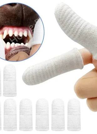12/2pc Pet Two-finger Brushing Finger Cots Remove Tartar Cochlear Clean for Cat Dog Toothbrush Oral Care Finger Cover Pet Care Dropshipman