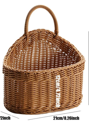 EMESA HOME Wall-Mounted Fruit & Vegetable Basket – Simulated Rattan Plastic Hanging Storage for Kitchen or Home Décor Shop1103209362 Store