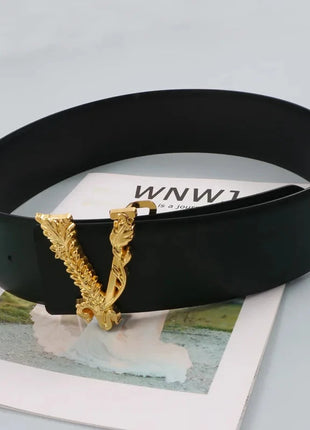 Wide V-Shaped Gold Waist Belt – Chic & Versatile Fashion Accessory™ Romance Jewelry Store
