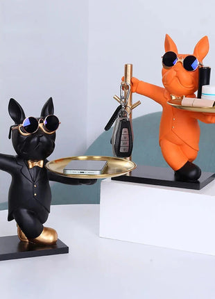 Sculpture Tray with Bulldog Key Holder Dazzling Bag Store