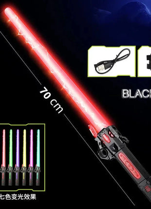 Children Colorful Glowing Sword Toys Telescopic Music Laser Sword 2-in-1 Rotating Decompression Toy Light Sword Kids Adult Toys Shop MEIZIYU Store
